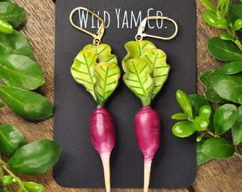 Purple Radish Earrings