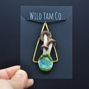 Agate and Brass Pendant