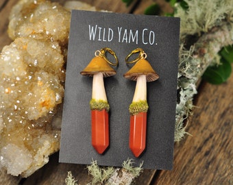 Jasper Mushroom Earrings