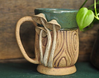 Wood Grain Mushroom Mug