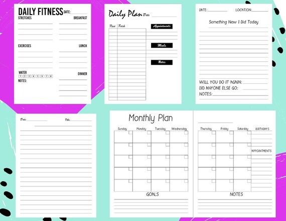 Download 10 Kdp Interiors Printables Premade Pages Fitness Monthly Etsy