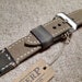 20/22/24 mm.Handmade vintage style military canvas leather watch strap.Gray leather.