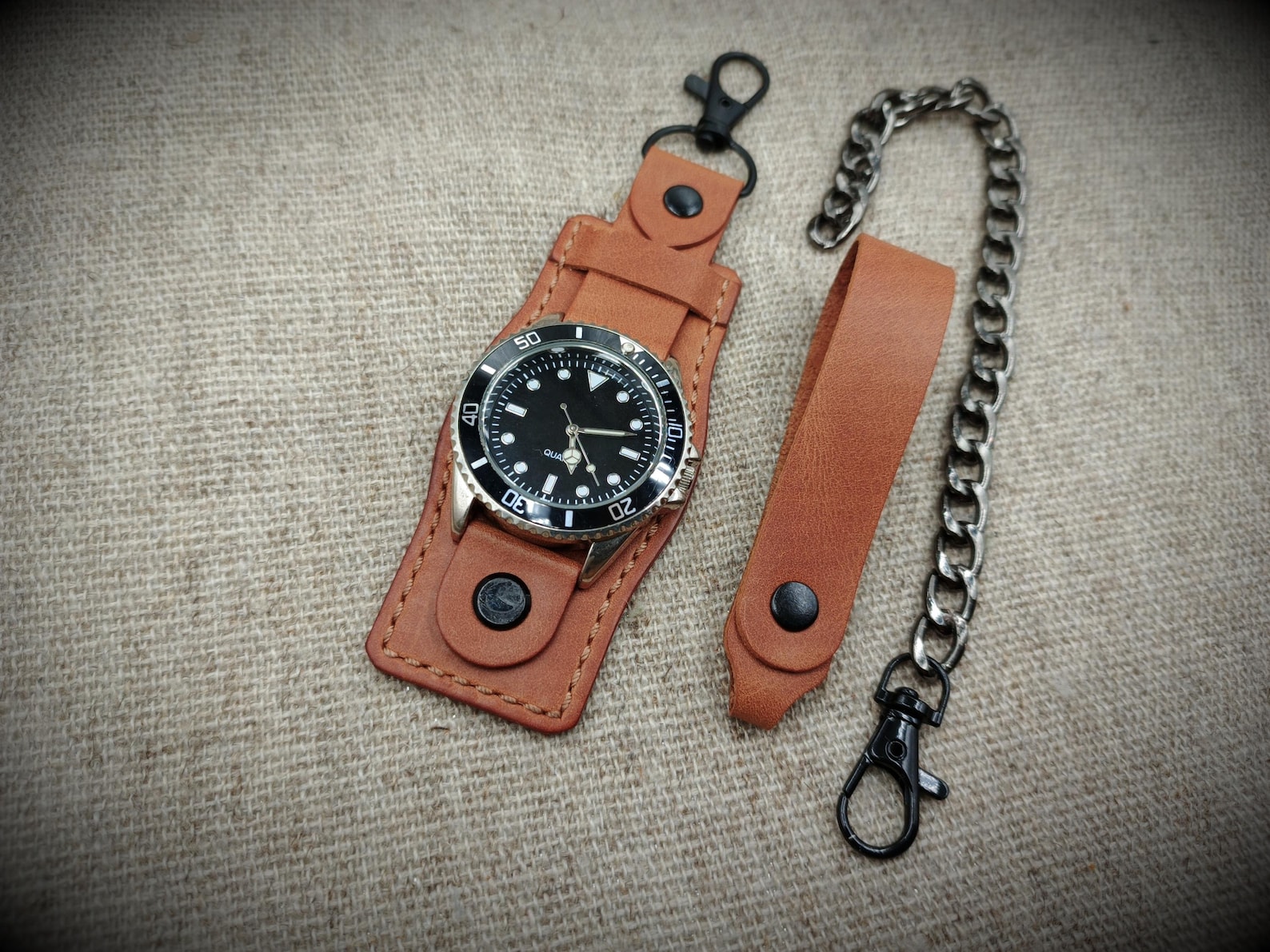 Leather Pocket Watch Fob