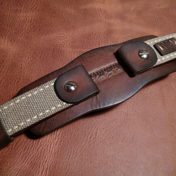 18/20/22 mm.Handmade vintage style military canvas leather bund watch strap.