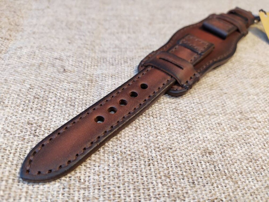 20mm. Genuine Leather Bund STRAP Handmade Vintage | Etsy