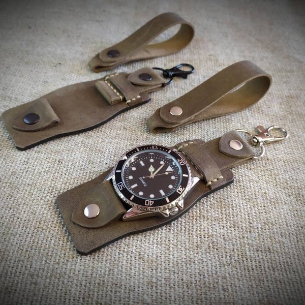 Leather Pocket Watch Lanyard Etsy