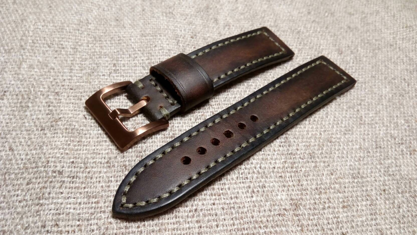 New Genuine Leather WATCH STRAP Handmade VINTAGE Style.22mm. | Etsy