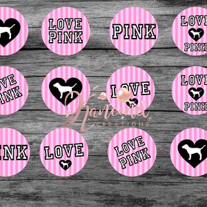 Pink Inspired Cup Cake Toppers- Pink Party-Pink DecorINSTANST DOWNLOAD