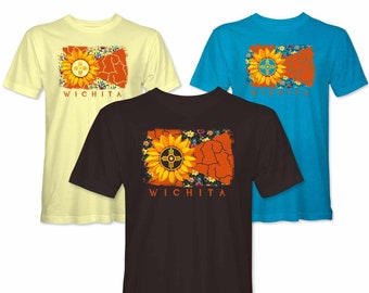 Wichita City Flag Sunflower T-Shirt