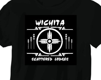 Wichita KS Scattered Lodges Black T-Shirt History