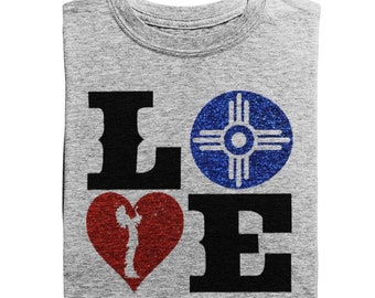 Glittered  L-O-V-E  T-Shirt Wichita Kansas