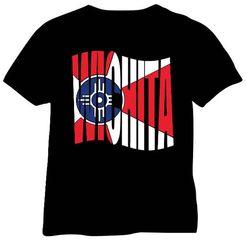 Tshirt Flag of the City of Wichita Kansas Etsy