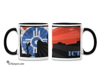 Wichita Grunged Skyline Ceramic Mug