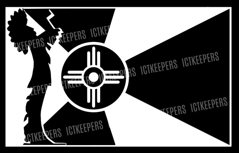 Decal Keeper of the Plains and Wichita KS City Flag Etsy