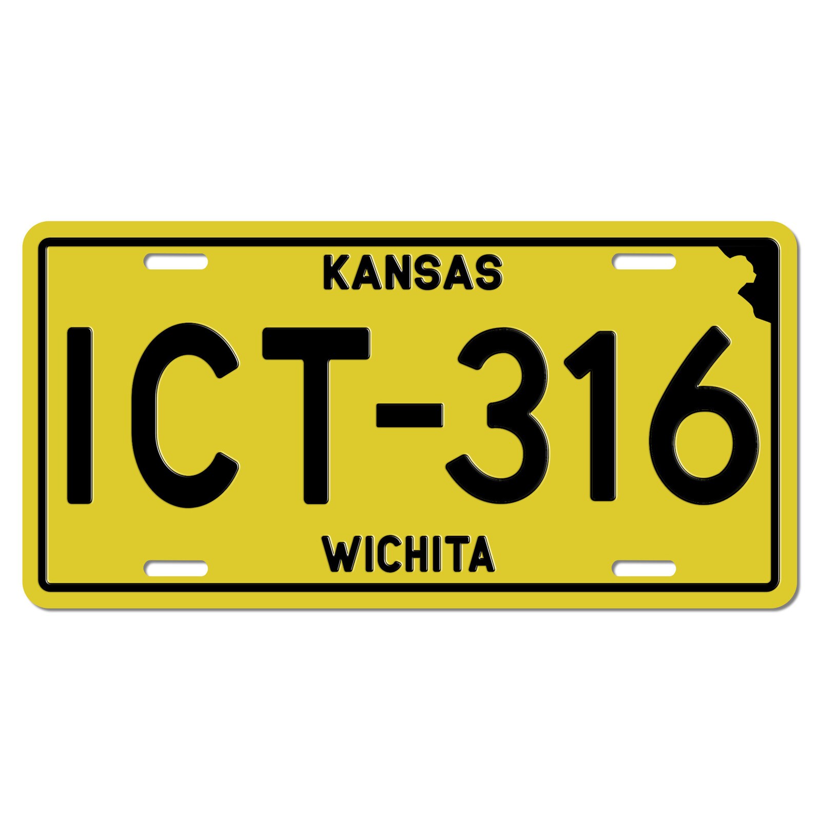 Wichita KS Old Style Printed Vehicle License Plates Etsy