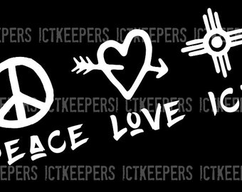 Peace Love ICT Decal of Wichita KS