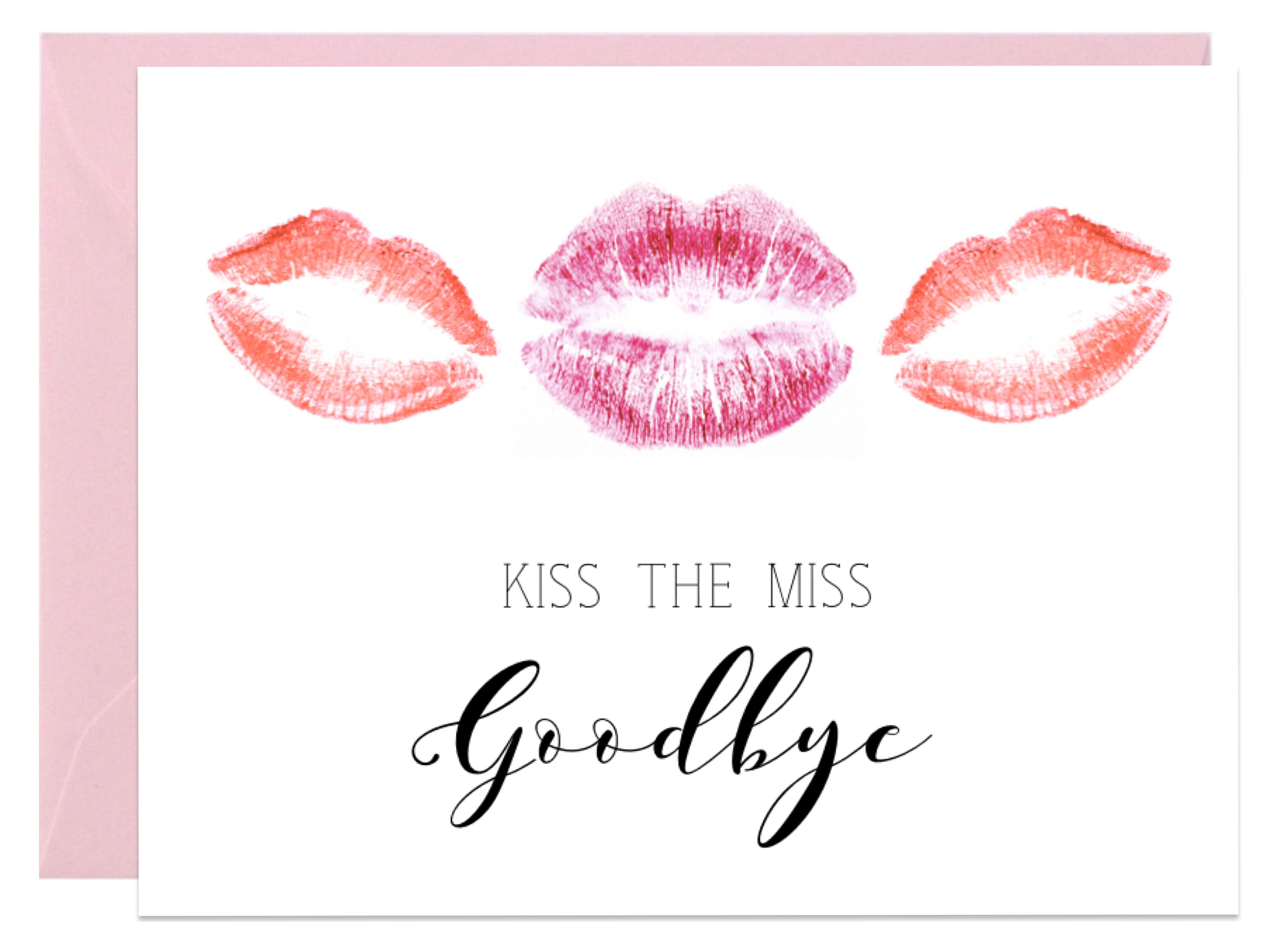 KISSES Lipstick Bachelorette Party Card Etsy