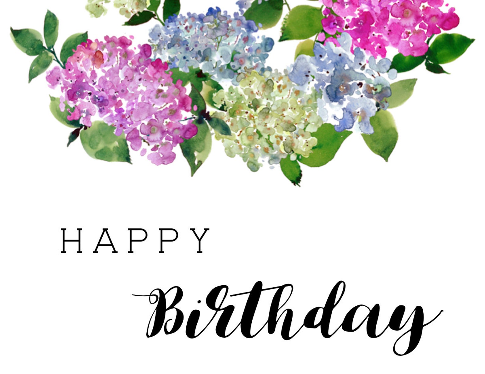 Hydrangea Birthday Card | Etsy