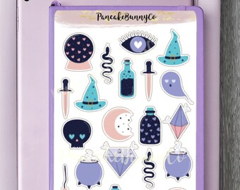 Stickers Blue Purple Witch Element