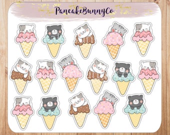 Ice cream cat stickers