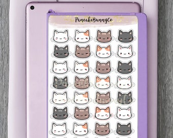 Schattige kattenkopstickers