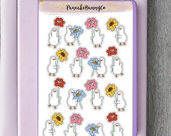 Gans met bloemen Stickers
