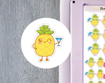 Pegatinas de piña de verano