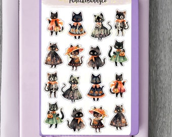 Stickers zwarte kat Halloween