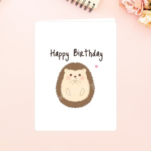 Joyeux anniversaire hérisson Carte de vœux