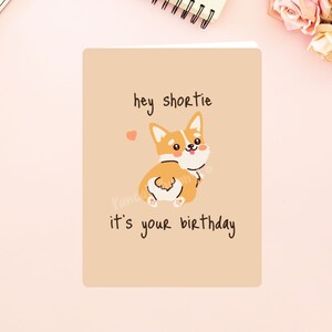 Joyeux anniversaire Shortie Corgi Carte de voeux