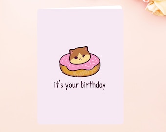 Carte de voeux d'anniversaire de chat grincheux