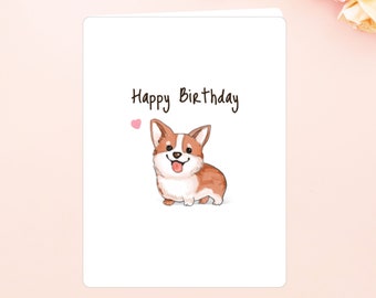 Happy Birthday Corgi Greeting Card