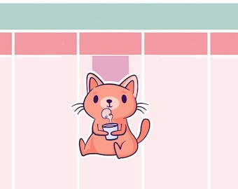 Orange cat magnetic bookmark