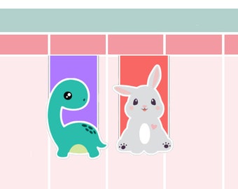 Dino or rabbit magnetic bookmark