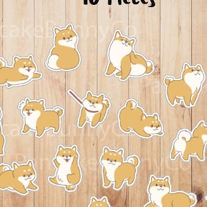 Playful Shiba Sticker Flakes