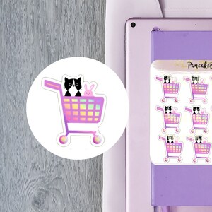 ショッピングカートの猫ステッカー