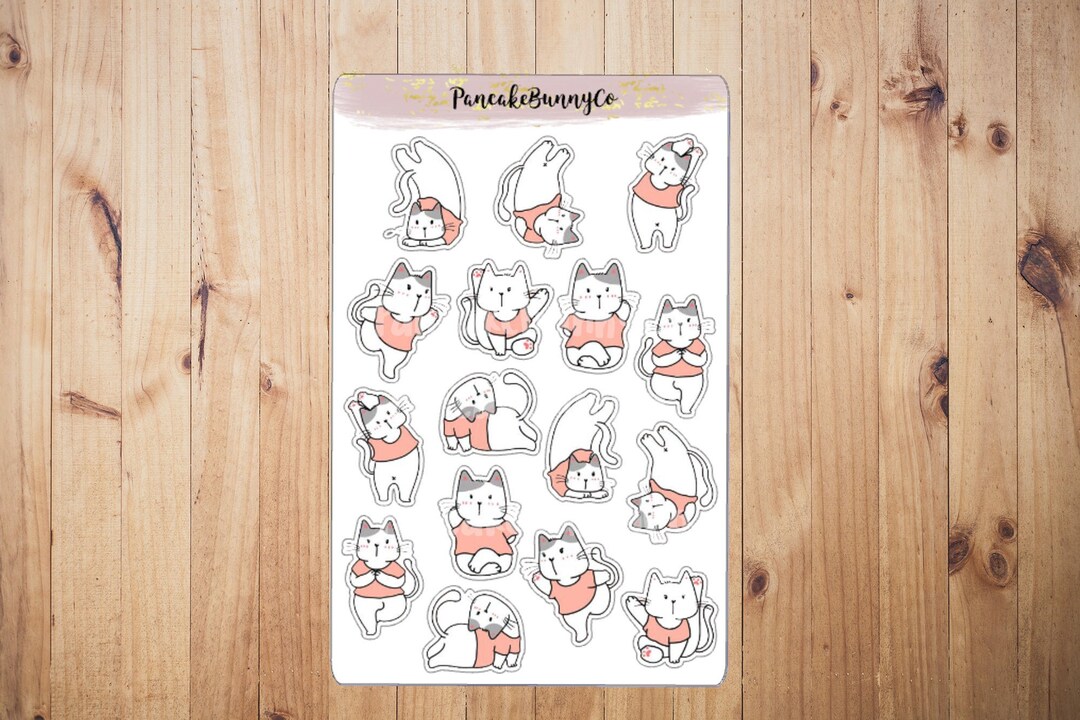 Cat Yoga Planner Stickers Etsy
