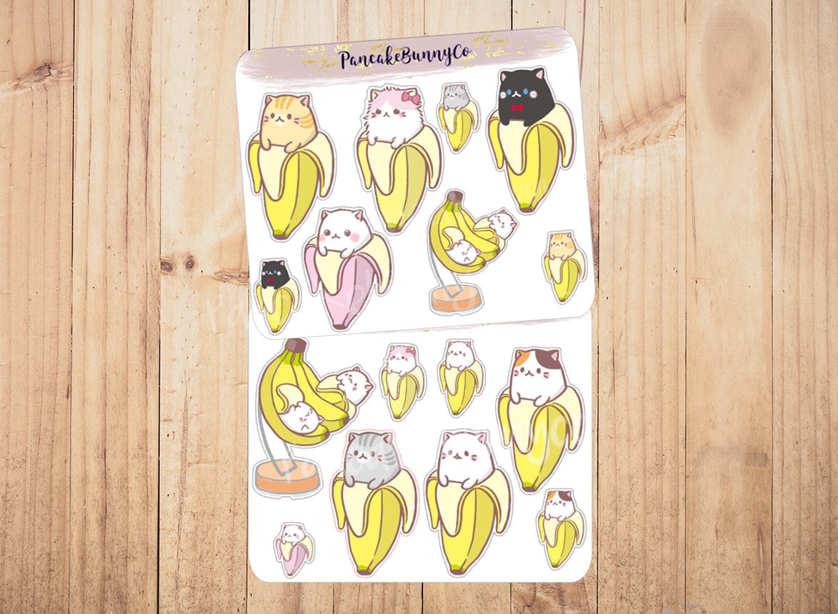 Bananya cat stickers Etsy