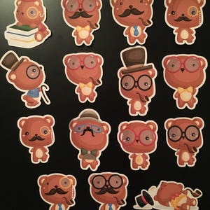 Hipster bear stickers image 3