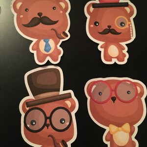 Hipster bear stickers image 6