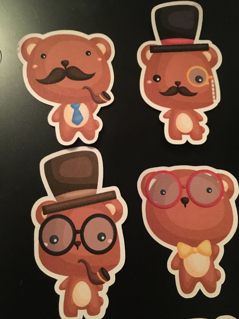 Hipster bear stickers image 6