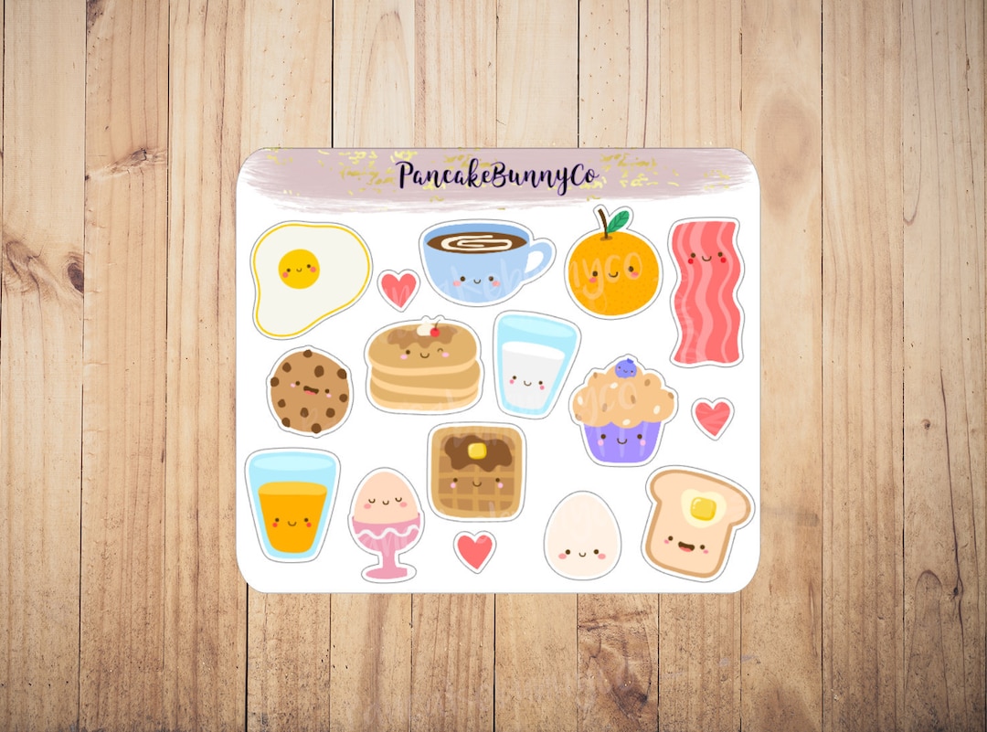 Breakfast Stickers - Etsy