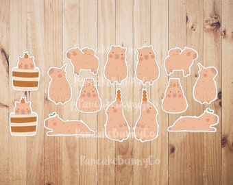 Flocos de adesivos de capivara