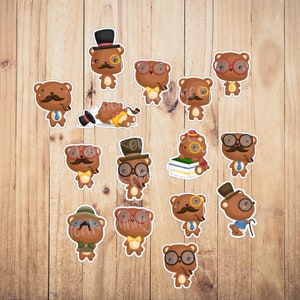 Hipster bear stickers image 2