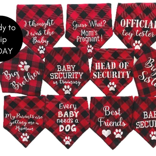 dog pregnancy announcement bandana