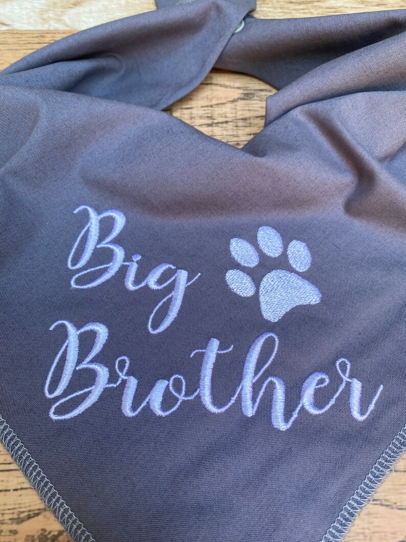 Big Brother dog bandana gray big brother dog bandana snap Etsy