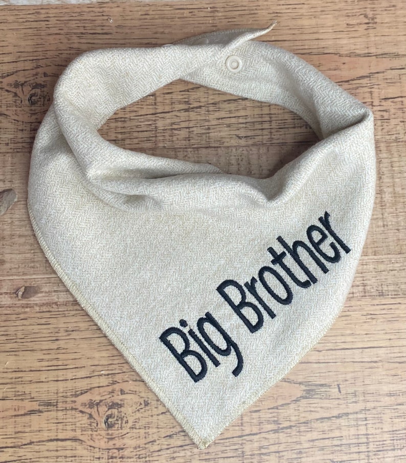 Big Brother Dog Bandana Beige Cream Big Brother Bandana for Etsy