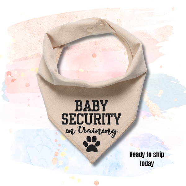 Baby Announcement Security in training bandana,Baby announcement with dog,Gender reveal scarf dog,Pregnancy Announcement Baby Security bib