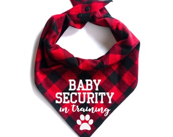 Baby Security in training Dog Bandana,Baby Announcement,Pregnancy Announcement, Baby Security bandana,Baby Announcement With dogs