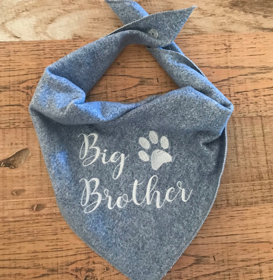 Big Brother dog bandana snap closure very light blue denim Etsy